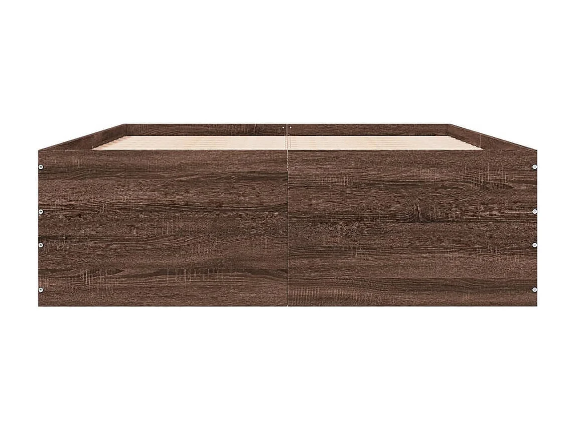 Cama 140x200cm derivados madeira carvalho castanho PT566842