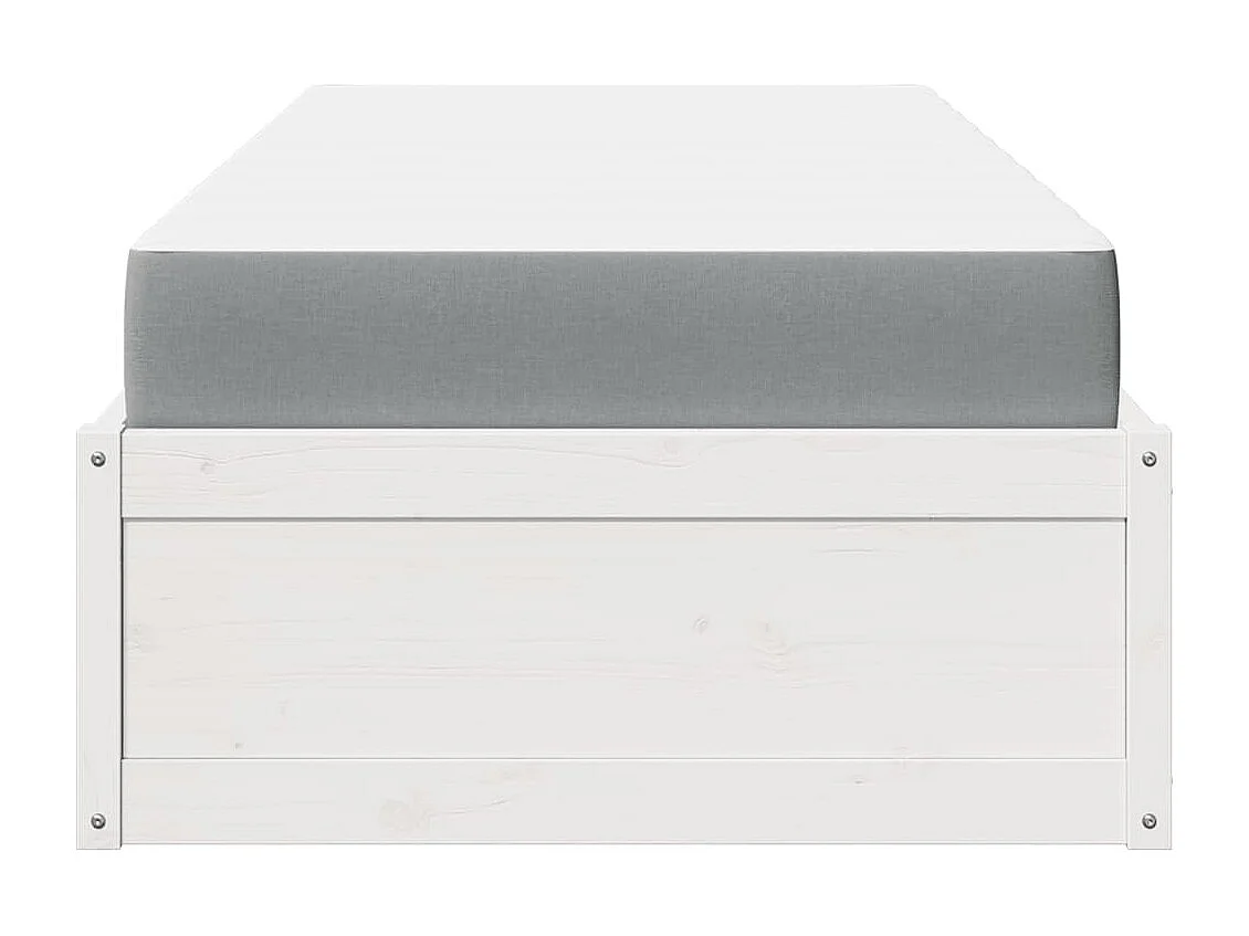 Cama com colchão 90x200 cm madeira de pinho maciça branco PT234878