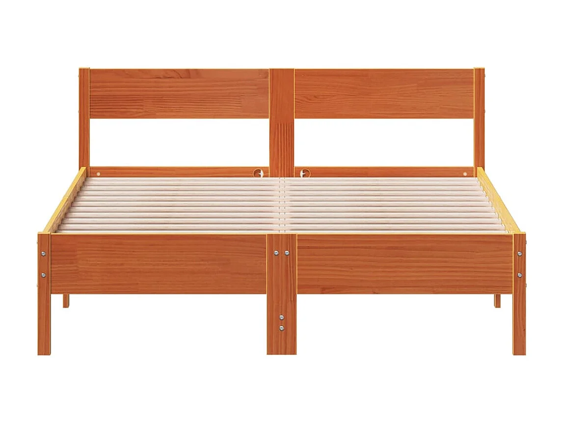 Bedframe zonder matras massief grenenhout wasbruin 120x190 cm BE111582