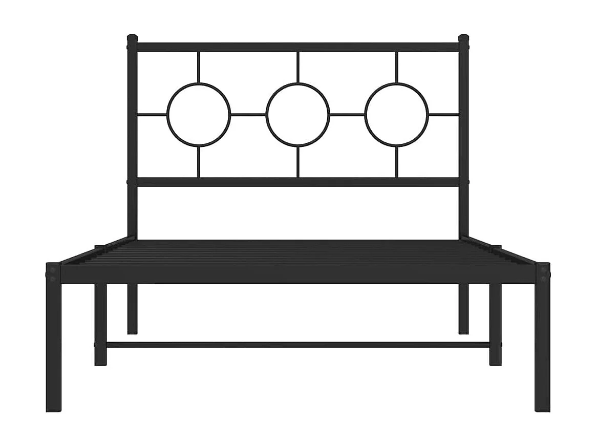 Cama individual- 100x190 cm con cabecero metal negro ES210929