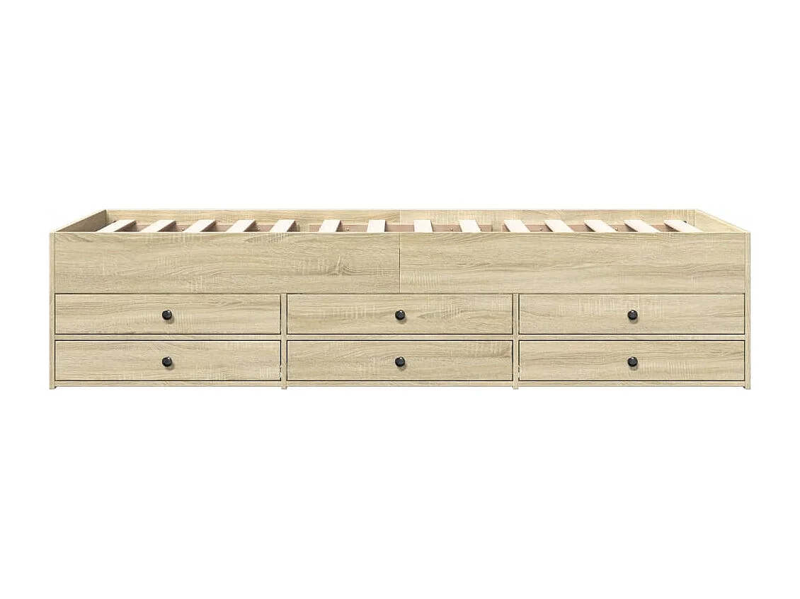 Lit de jour et tiroirs chêne sonoma 90x190 cm bois d'ingénierie FR95365