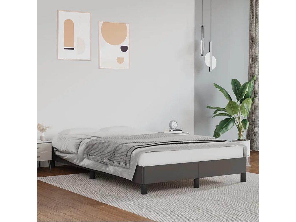 Bedframe kunstleer grijs 120x190 cm BE350732