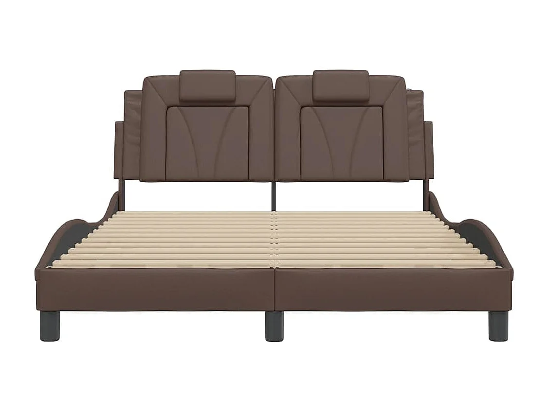 Bedframe met hoofdbord kunstleer bruin 120x200 cm BE170649