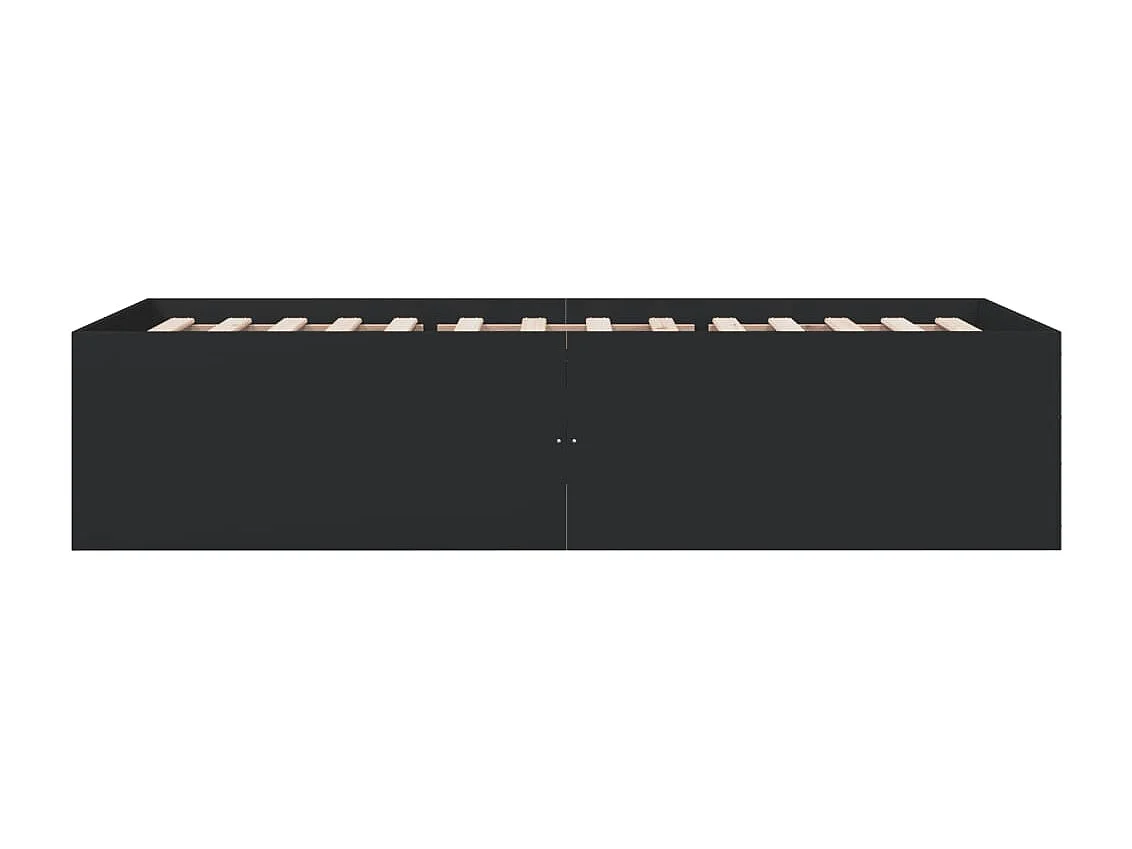 Lit simple noir 100x200 cm bois d'ingénierie FR29383