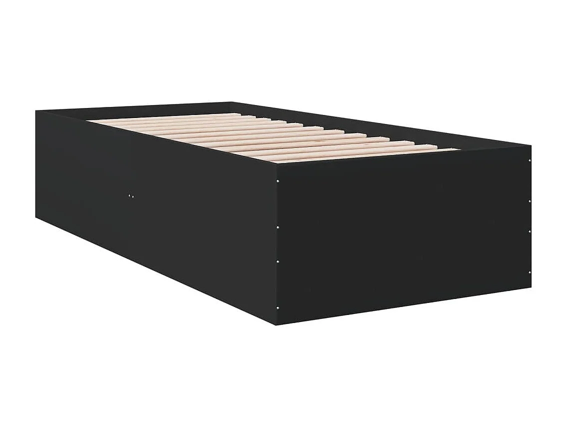 Cama individual- 100x200 cm madera de ingeniería negra ES587826