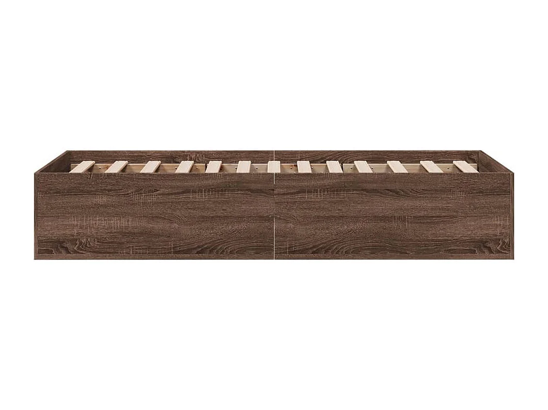 Cama 100x200cm derivados de madeira carvalho castanho PT309997