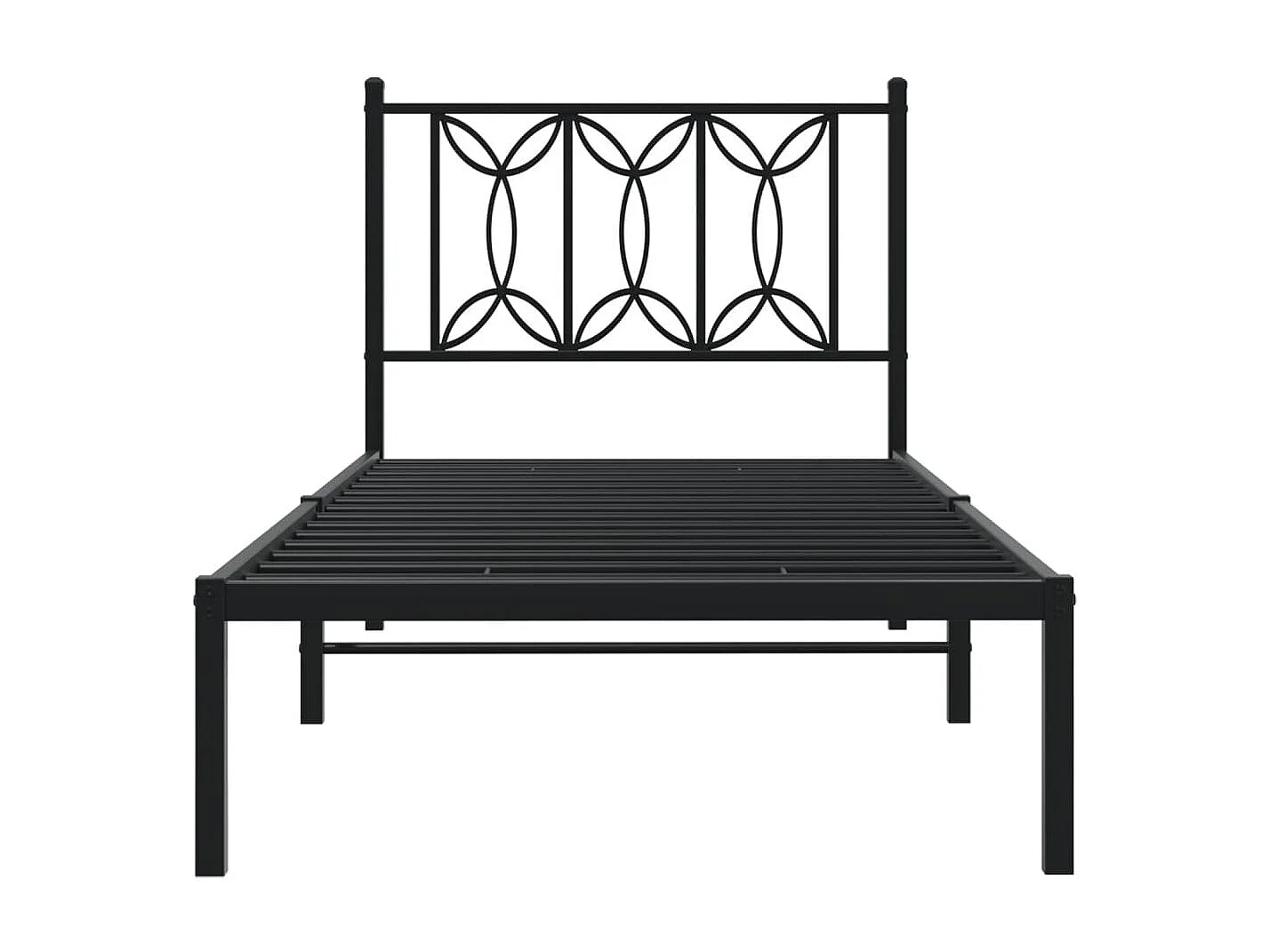 Cama com cabeceira 75x190 cm metal preto PT245898