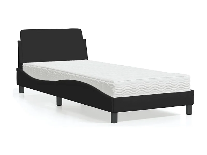 Bed met matras stof zwart 80x200 cm BE480661