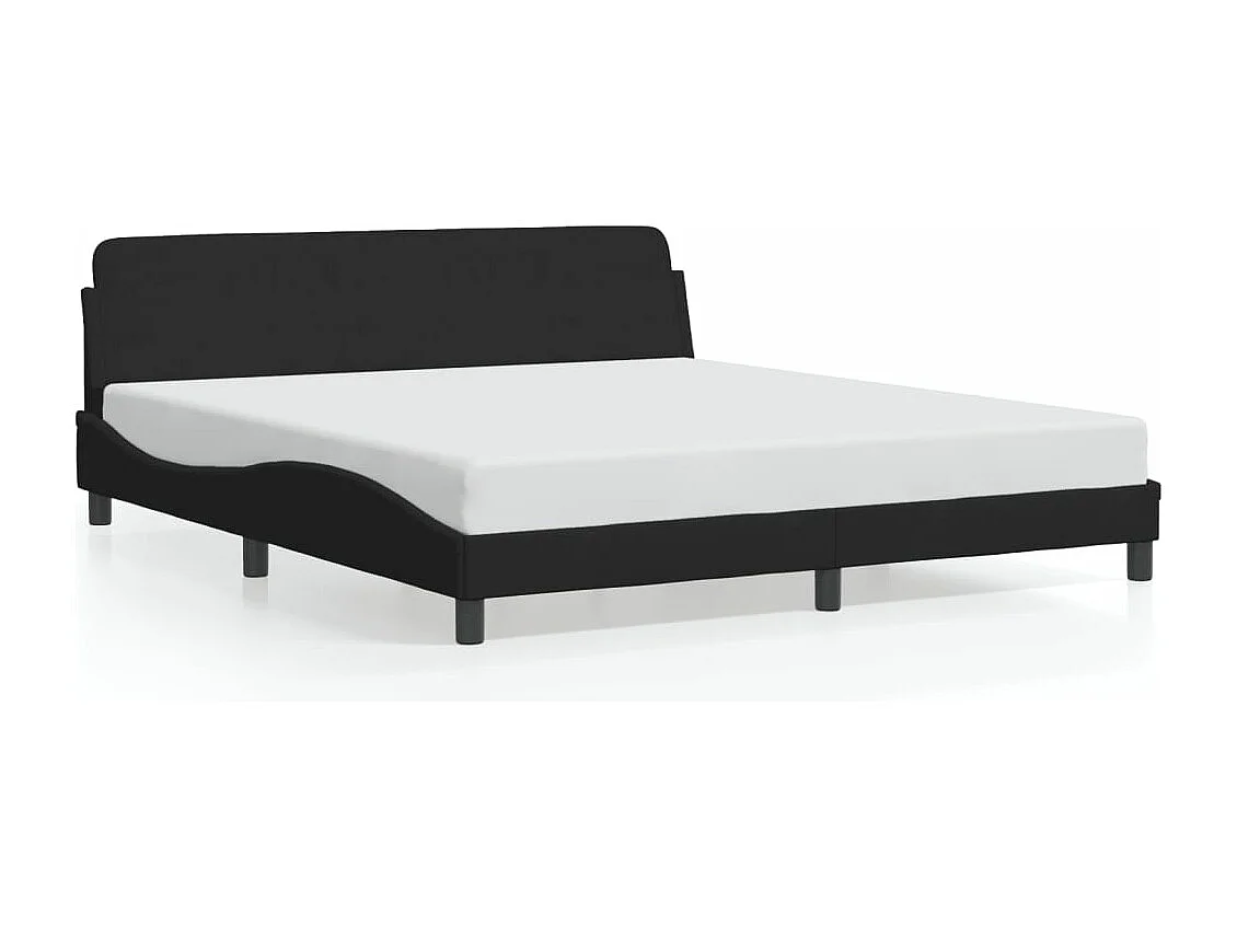 Cama c/ cabeceira 180x200 cm veludo preto PT236612