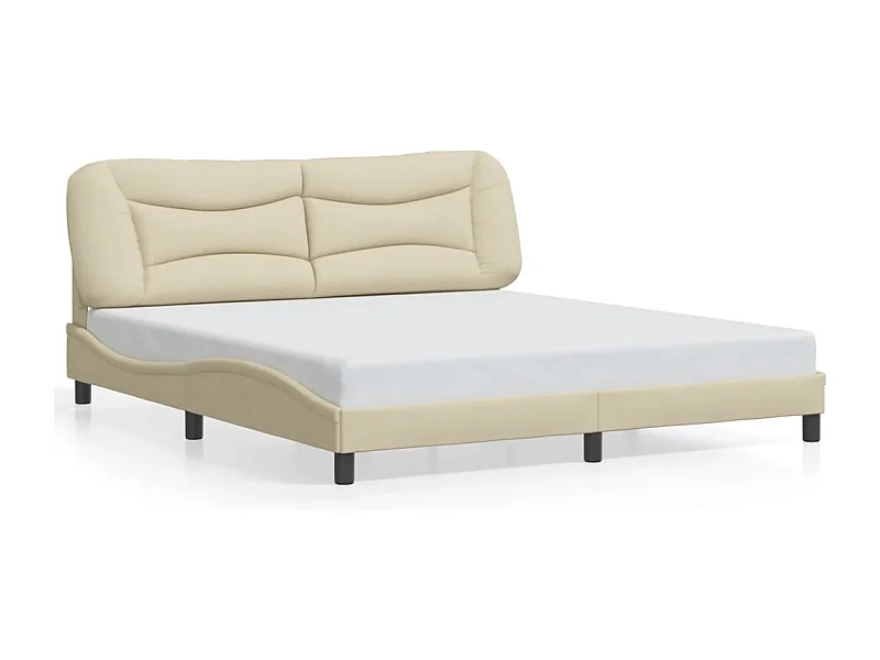 Cama com luzes LED 180x200 cm tecido creme PT604682