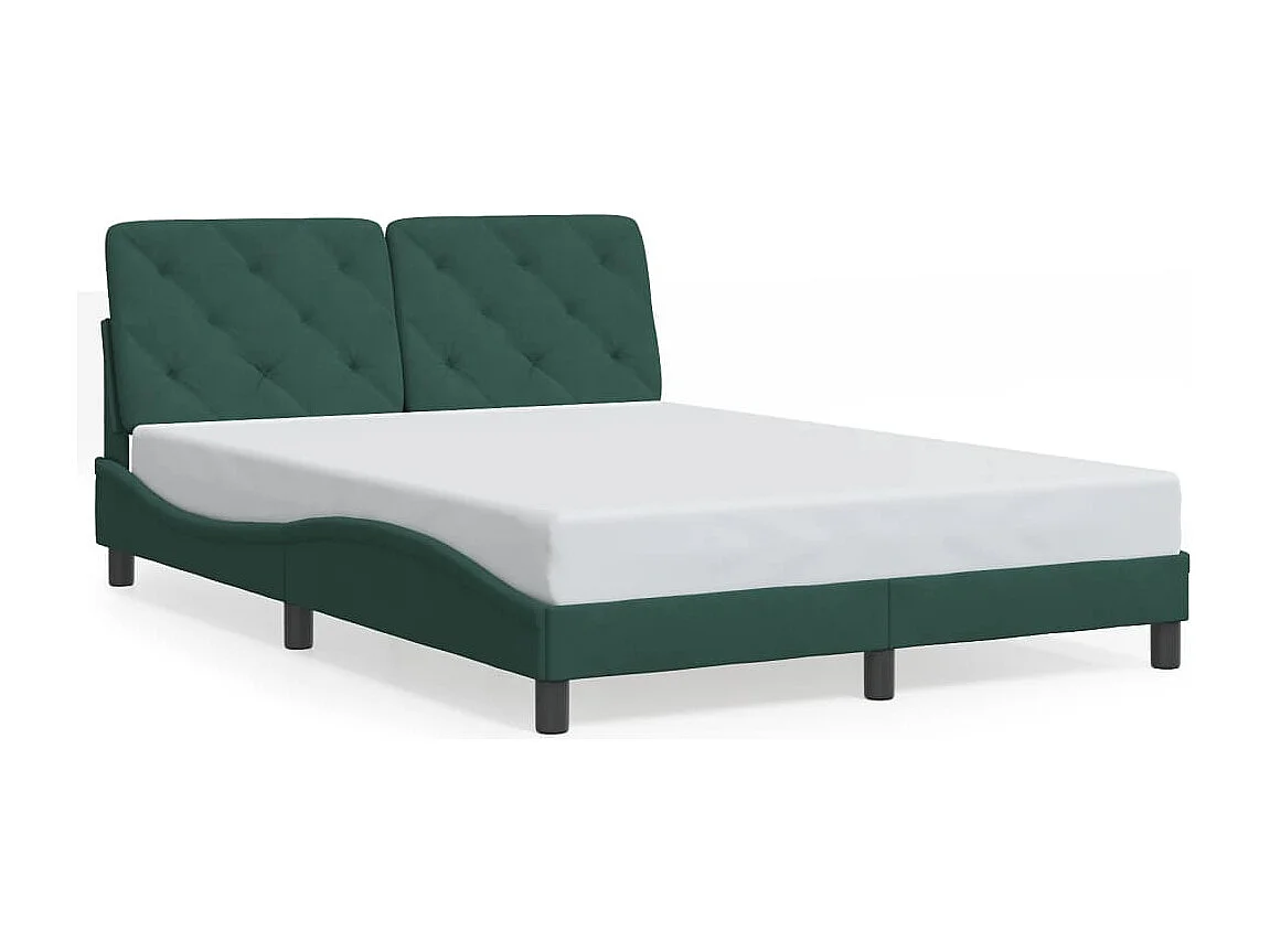 Lit double avec lumières LED vert foncé 120x200 cm velours FR62702