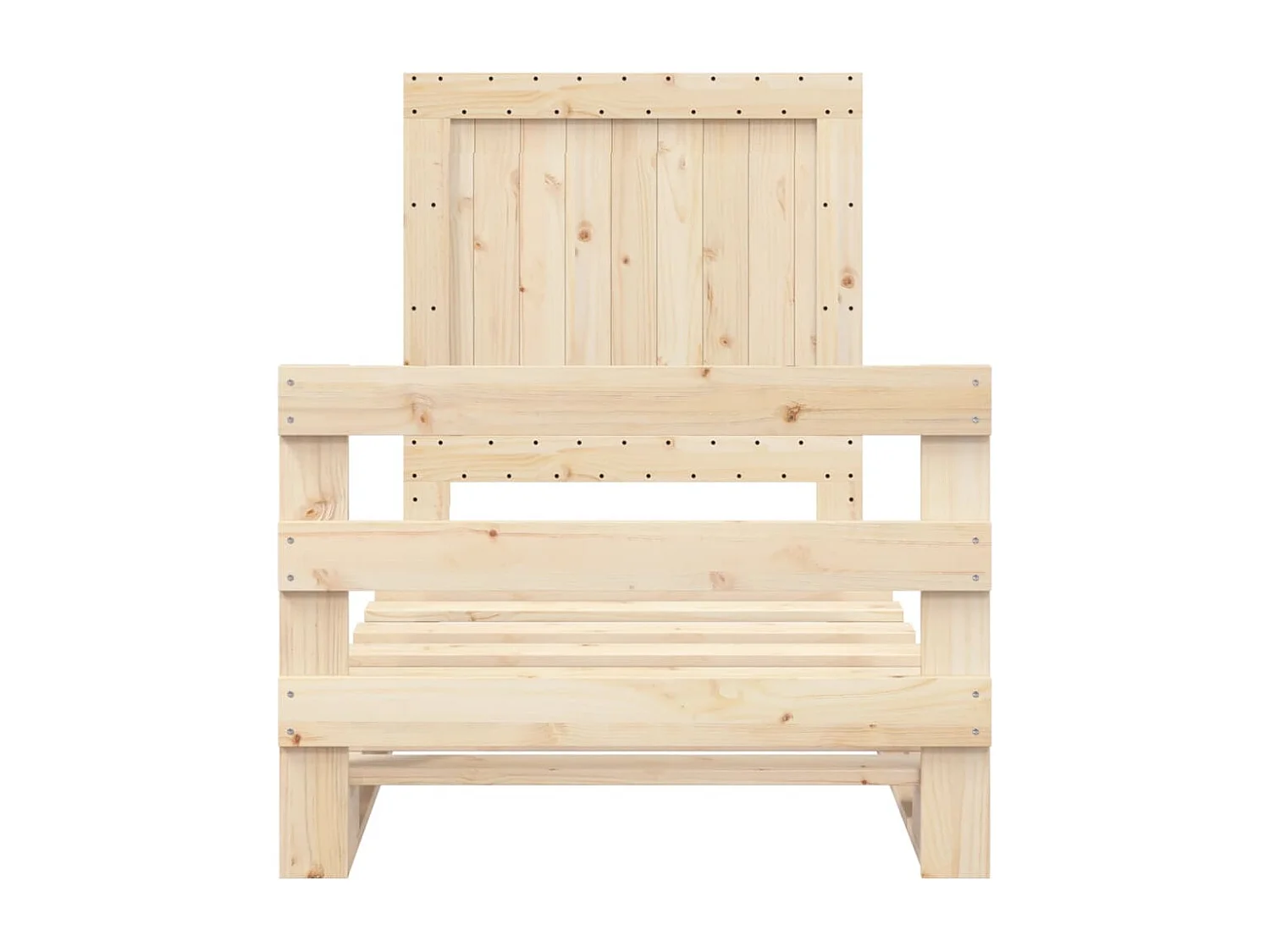 Lit simple + tête de lit 90x200 cm bois de pin massif FR45531