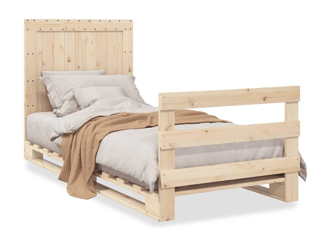 Cama com cabeceira 90x200 cm pinho maciço PT510126