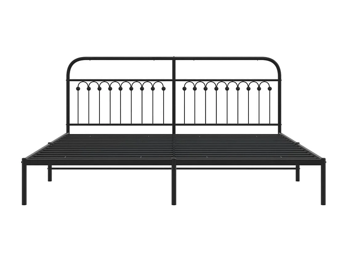 Bedframe met hoofdbord metaal zwart 193x203 cm BE120312