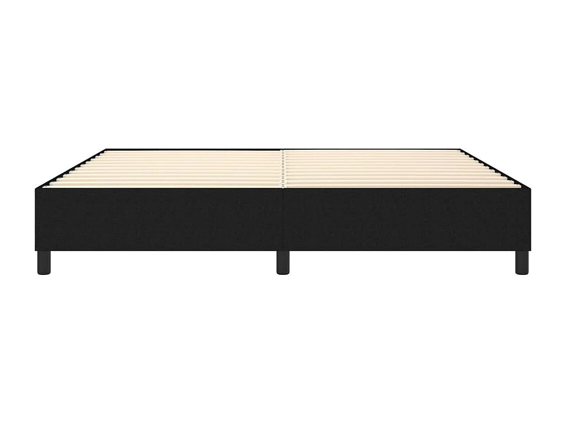 Lit double Noir 200x200 cm Tissu FR41186