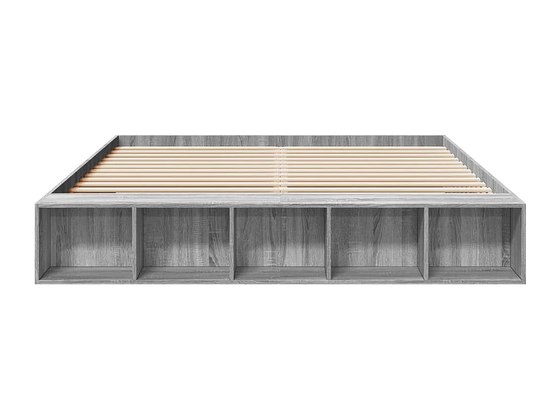 Cama matrimonial- 200x200 cm madera de ingeniería gris Sonoma ES958929