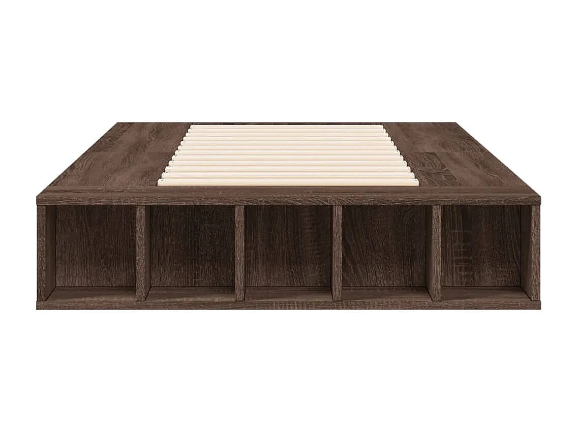 Lit simple chêne marron 100x200 cm bois d'ingénierie FR95972