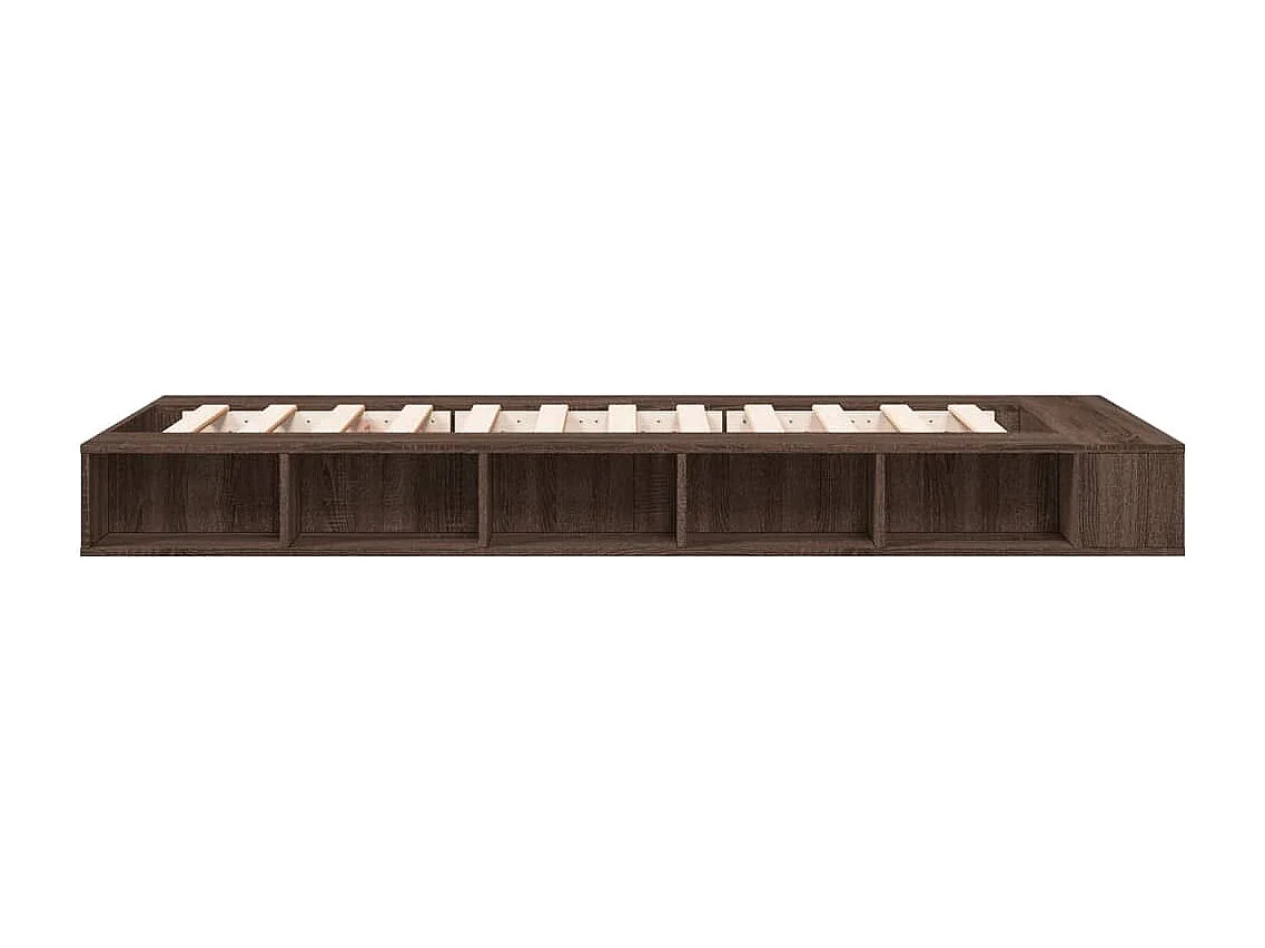 Lit simple chêne marron 90x190 cm bois d'ingénierie FR52514