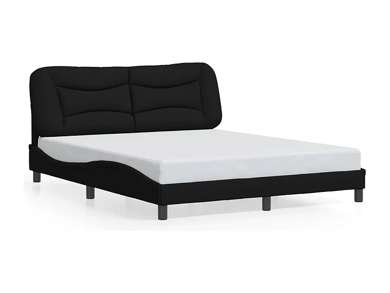 Cama c/ luzes LED 160x200 cm tecido preto PT993953