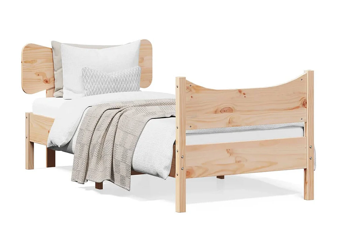Bedframe met hoofdbord massief grenenhout 90x200 cm BE685967