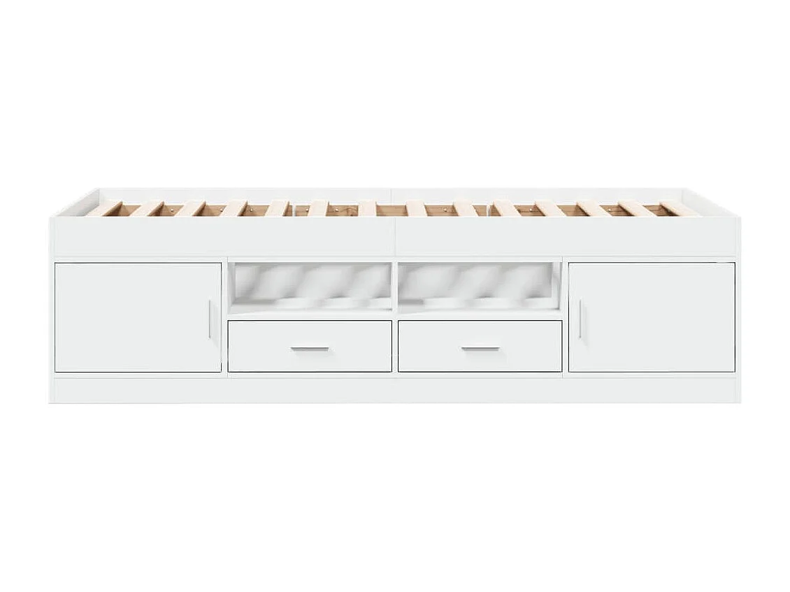 Lit de jour avec tiroirs blanc 90x200 cm bois d'ingénierie FR84754