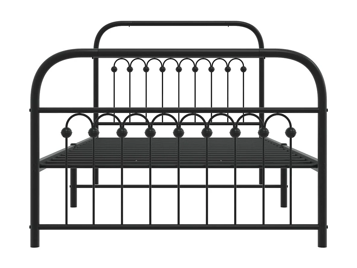 Cama individual- 100x190cm con cabecero y estribo metal negro ES773733