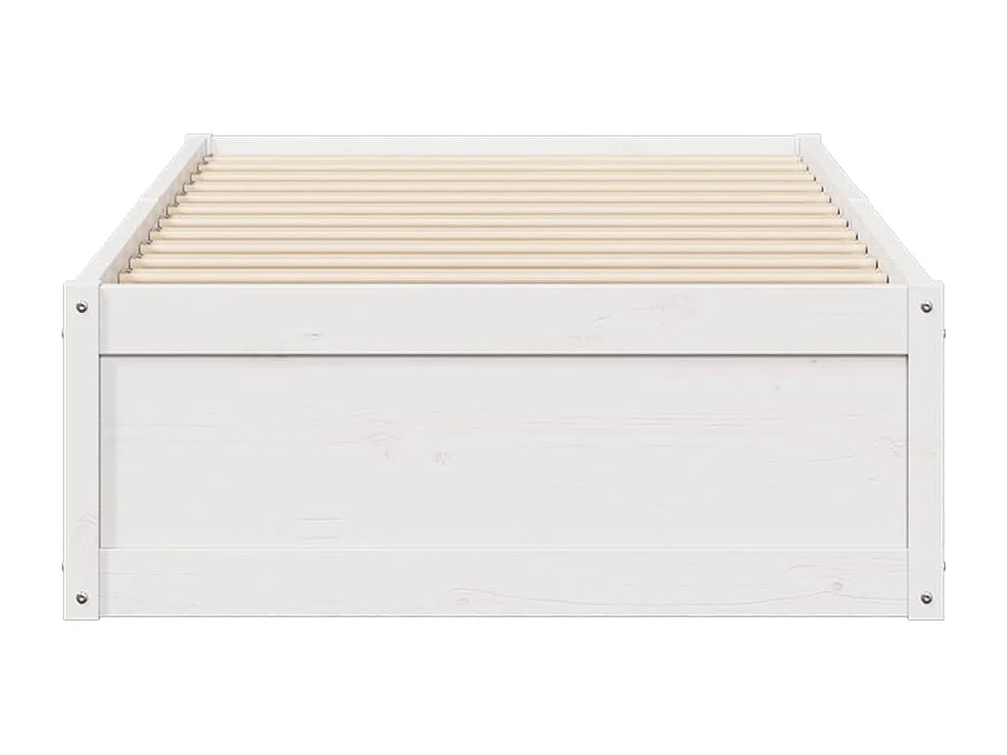 Cama 75x190 cm madeira de pinho maciça branco PT159124