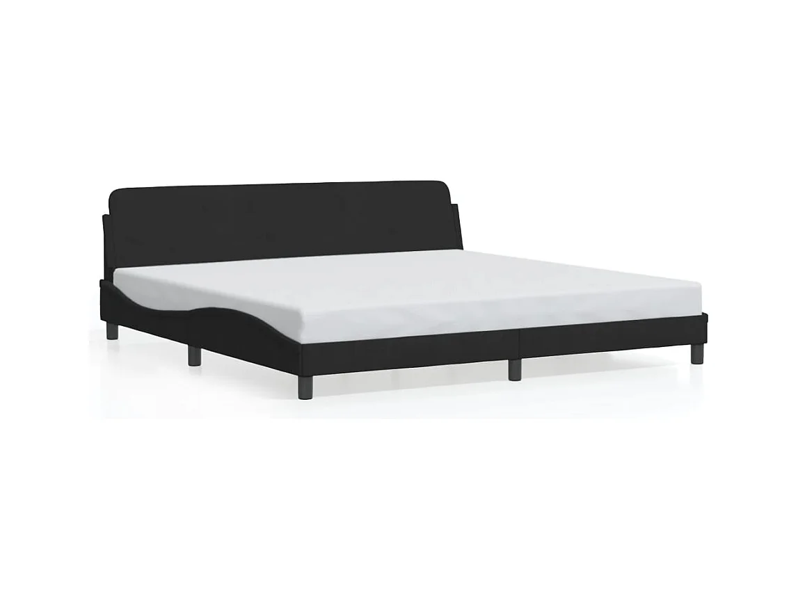Bedframe met hoofdeinde fluweel zwart 200x200 cm BE761128