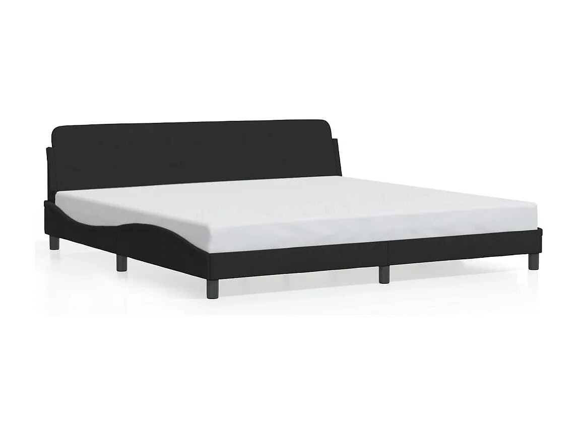 Cama matrimonial- 200x200 cm con cabecero de terciopelo negro ES221680