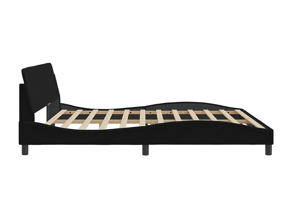 Cama matrimonial- 200x200 cm con cabecero de terciopelo negro ES221680