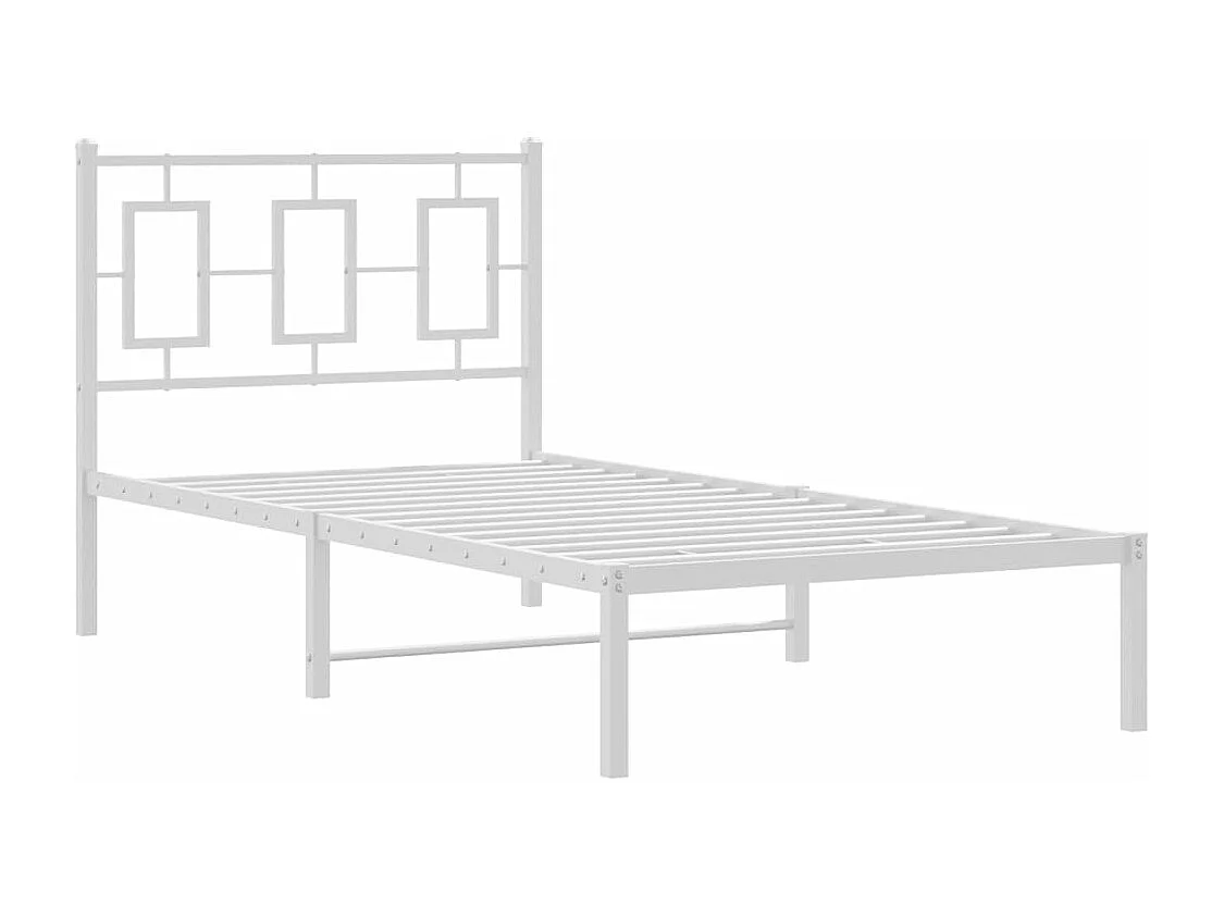 Cama com cabeceira 90x200 cm metal branco PT366771