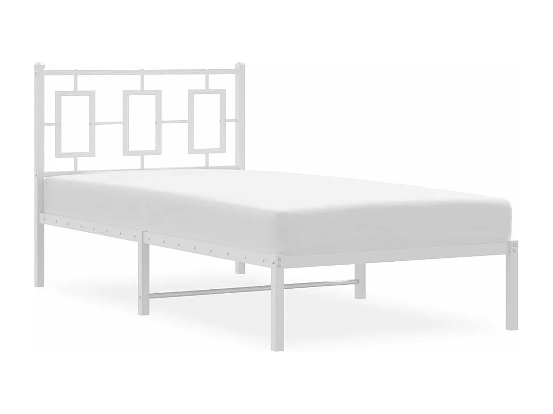 Cama com cabeceira 90x200 cm metal branco PT366771