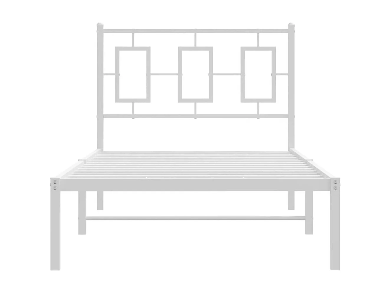 Cama com cabeceira 90x200 cm metal branco PT366771