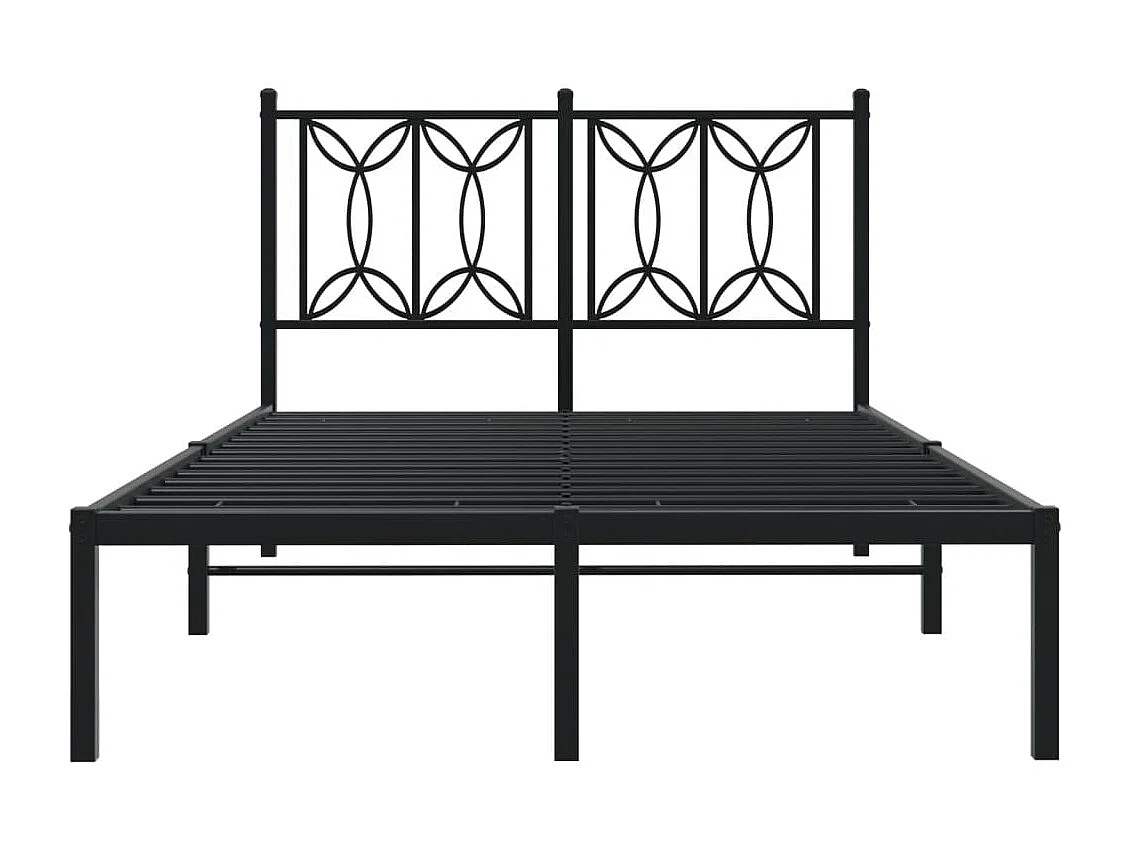 Cama com cabeceira 120x190 cm metal preto PT659619