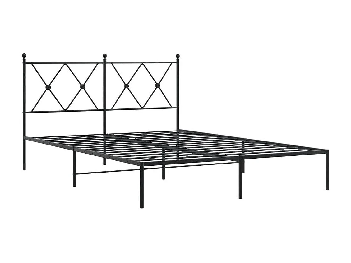 Cama com cabeceira 135x190 cm metal preto PT604516