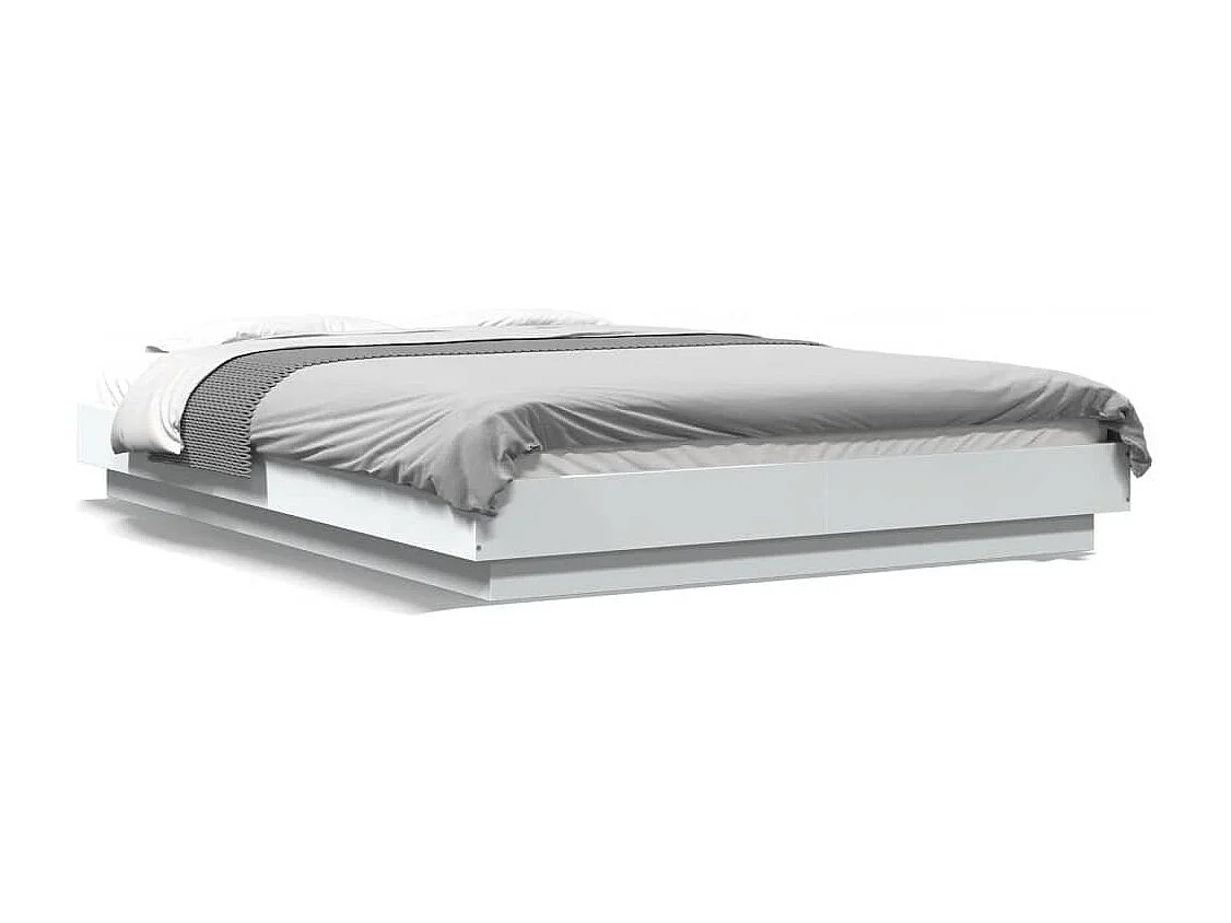 Cama 140x200 cm derivados de madeira branco PT907345