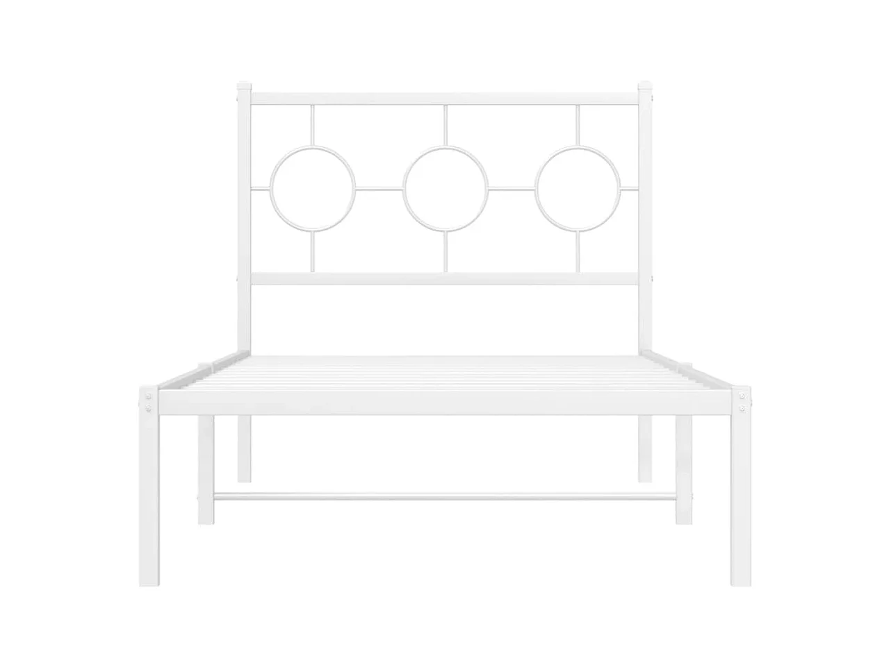 Cama individual- 90x190 cm de metal con cabecero blanco ES851992