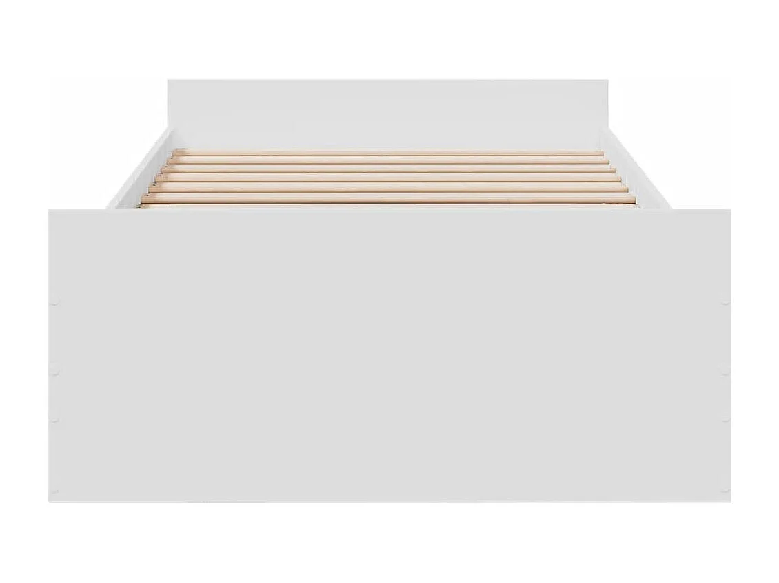 Lit simple avec tiroirs blanc 75x190 cm bois d'ingénierie FR29044