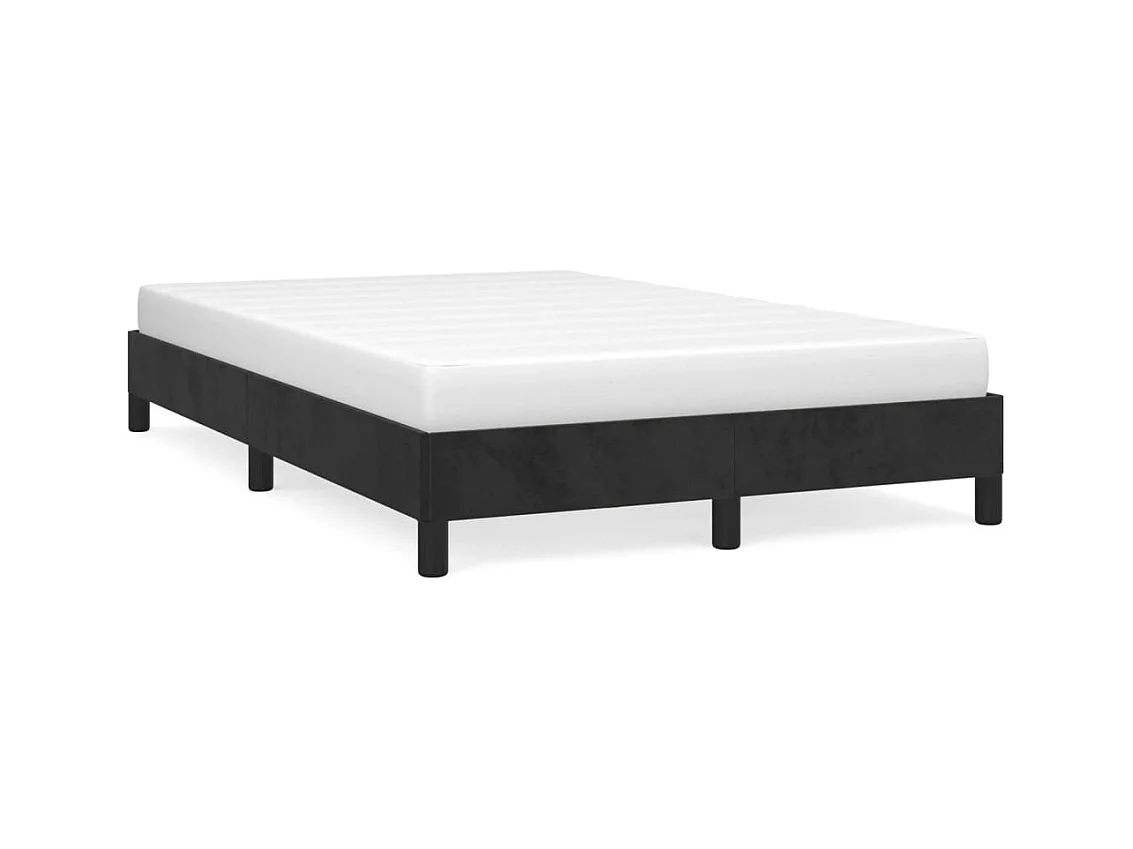 Lit double noir 120x190 cm velours FR92671