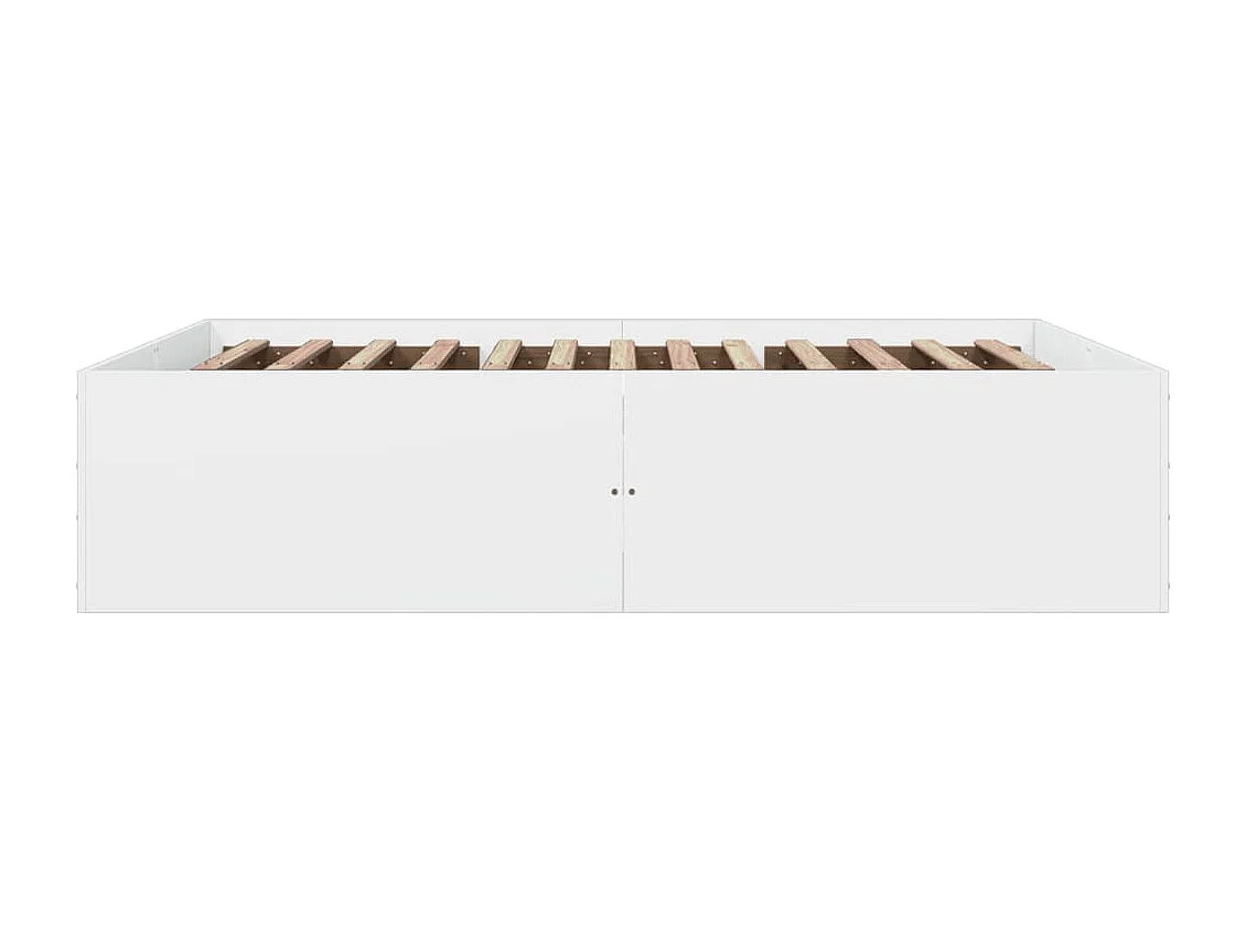 Lit double blanc 160x200 cm bois d'ingénierie FR76473