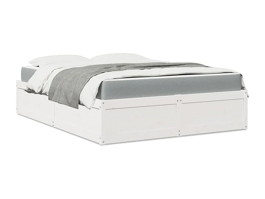 Bed met matras massief grenenhout wit 140x200 cm BE979651