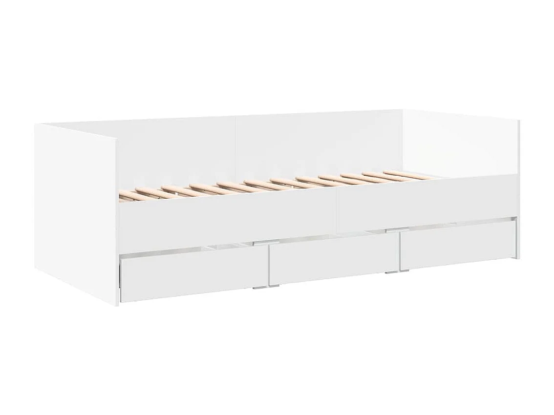 Lit de jour avec tiroirs blanc 90x190 cm bois d'ingénierie FR98417