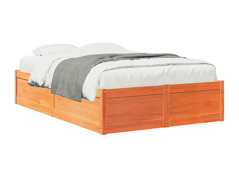 Bedframe zonder matras massief grenenhout wasbruin 120x200 cm BE608793