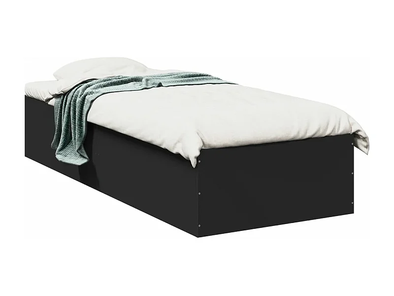 Cama 75x190 cm derivados de madeira preto PT847674