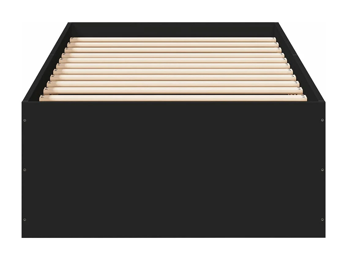 Lit simple noir 75x190 cm bois d'ingénierie FR25415