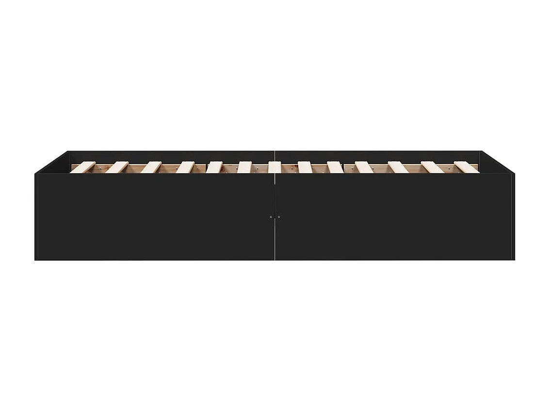 Lit simple noir 75x190 cm bois d'ingénierie FR25415