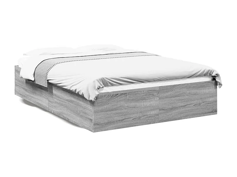 Lit double sonoma gris 120x200 cm bois d'ingénierie FR97097