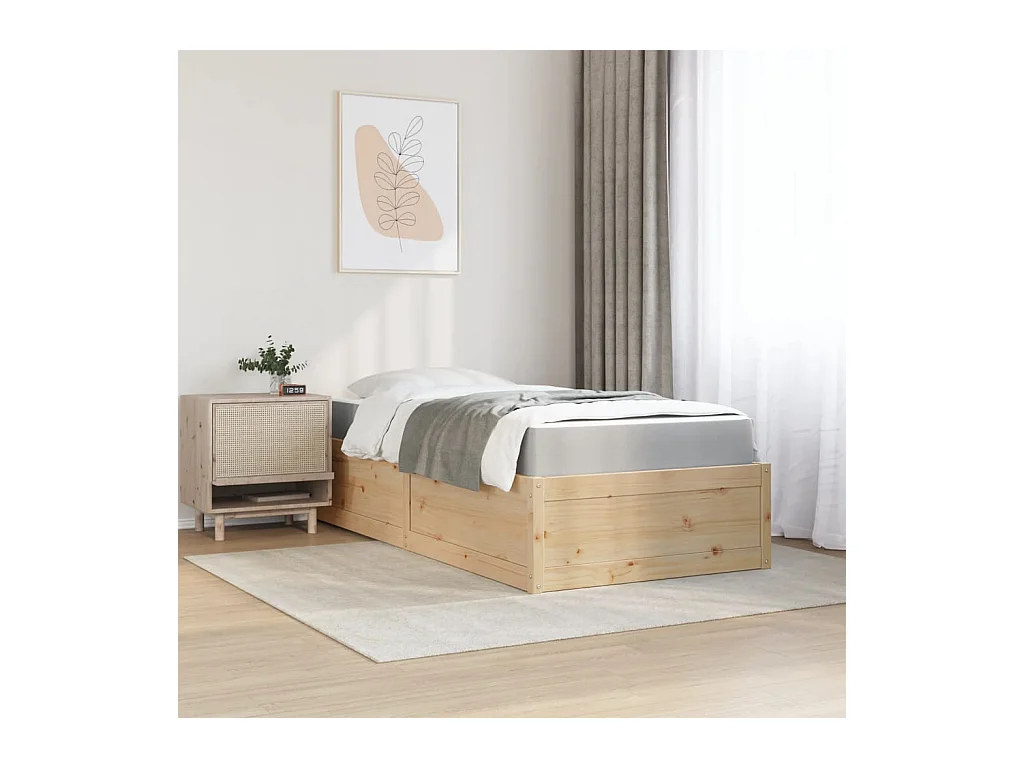 Bed met matras massief grenenhout 100x200 cm BE970654
