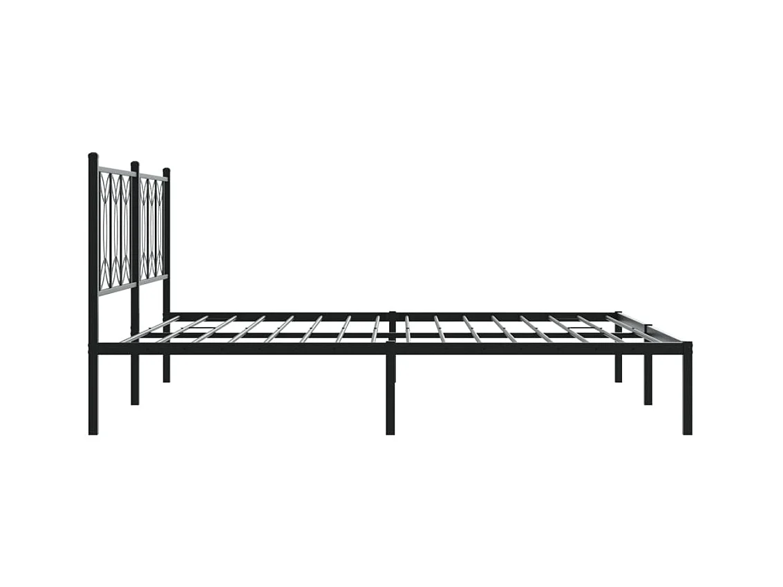 Cama matrimonial- 183x213 cm con cabecero metal negro ES236807