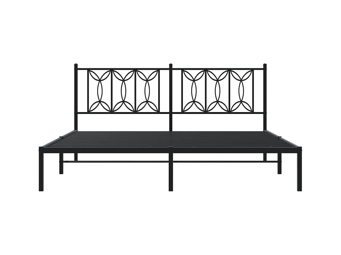 Cama matrimonial- 183x213 cm con cabecero metal negro ES236807